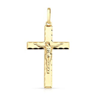 Pingente em ouro amarelo crucifixo 18k em Oferta na Shopee