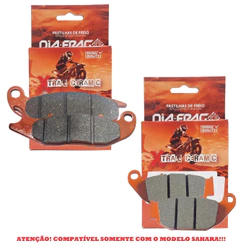 Kit Pastilhas de Freio Xre Sahara 300 2024-2026 / Tornado 300 Diafrag Sinterizada (Cerâmica)