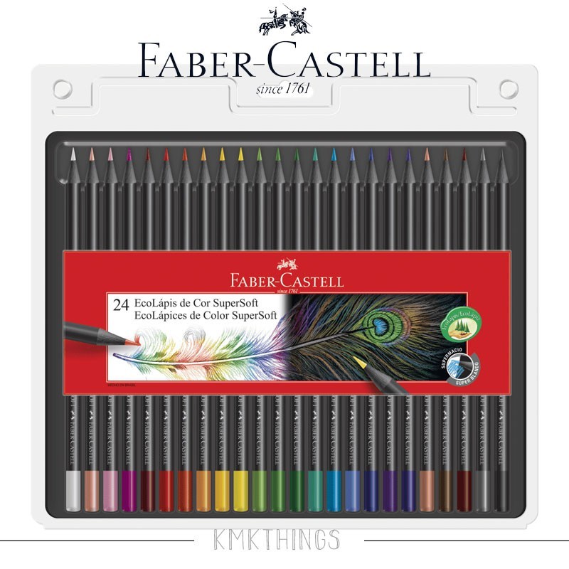 Faber Castell Ecolápis de Cor SuperSoft 12/24 Cores em Oferta na Shopee