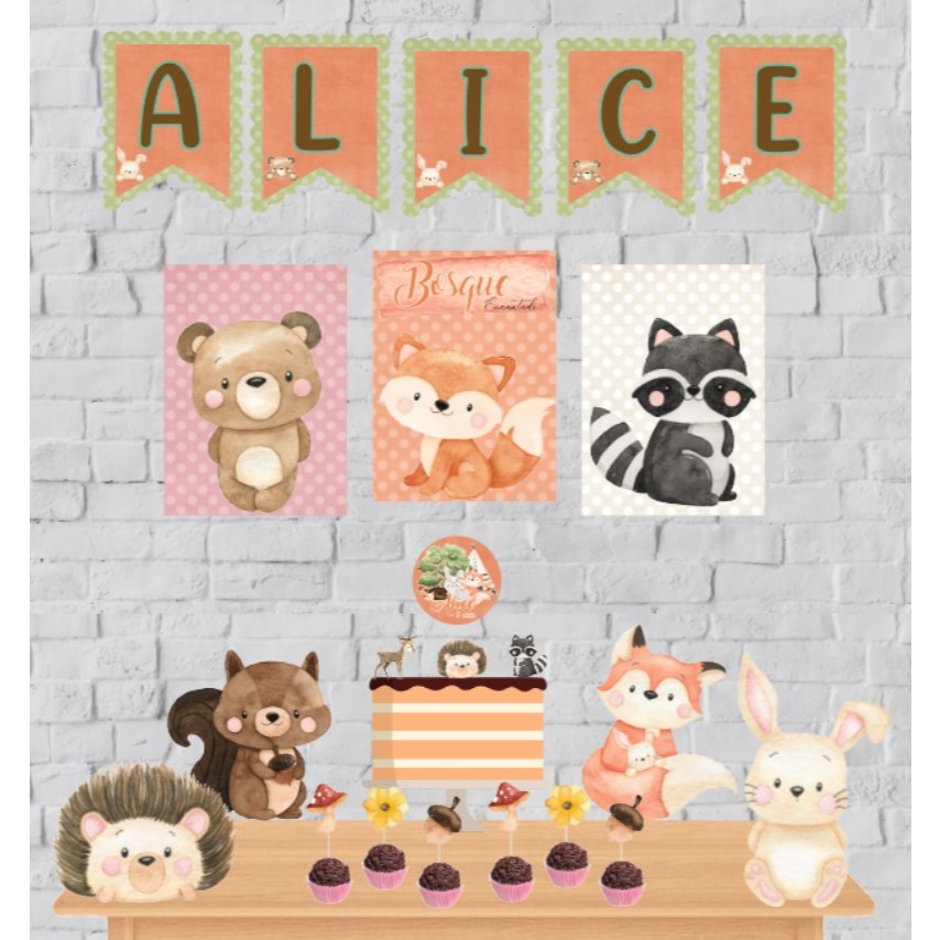 Kit Festa Bosque Encantado | Lembrancinha Bosque Ecantado | Personalizados Bosque | Aniversário Bosque Encantado