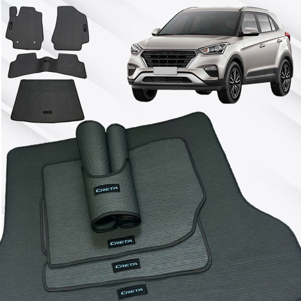 Tapete De Borracha Para Creta 2016 ATÉ 2021 Traseiro Inteiriço E Porta Malas em Oferta na Shopee