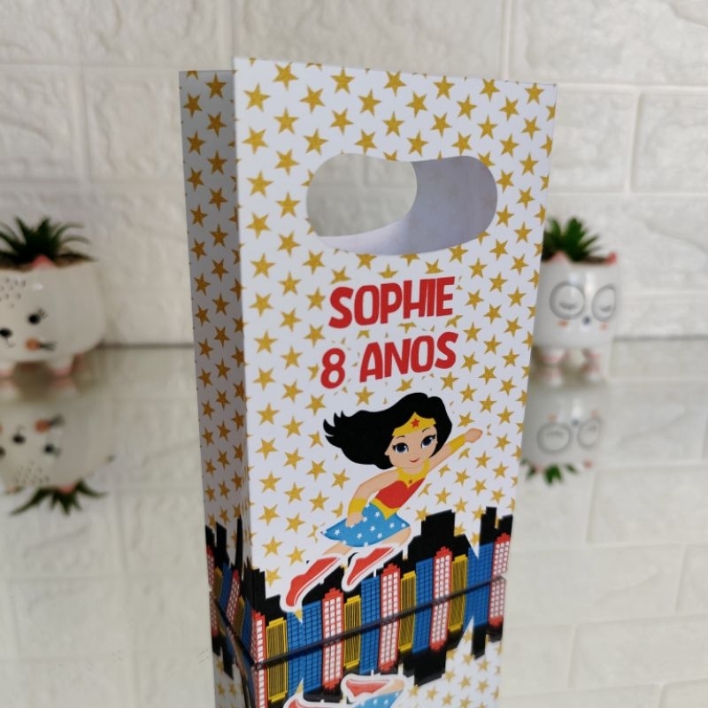 Kit Sacolinhas MULHER MARAVILHA - Lembrancinhas Personalizadas | Mimos | Surpresa | Festa (PEGUE E MONTE)