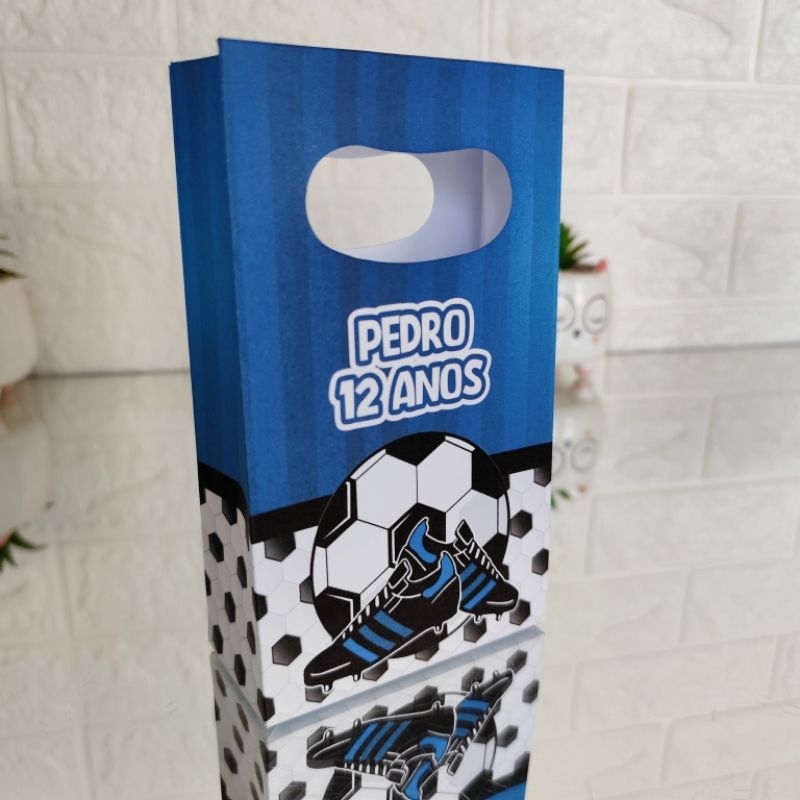 Kit Sacolinhas FUTEBOL AZUL - Lembrancinhas Personalizadas | Mimos | Surpresa | Festa | Personalizados(PEGUE E MONTE)