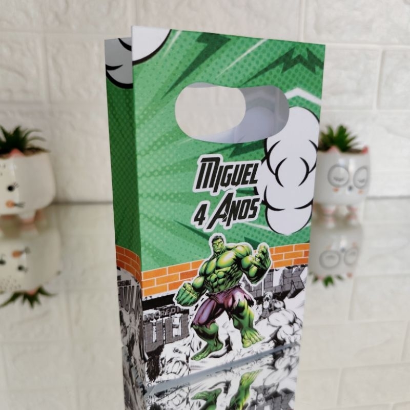 Kit Sacolinhas HULK - Lembrancinhas Personalizadas | Mimos | Surpresa | Festa | Personalizados (PEGUE E MONTE)