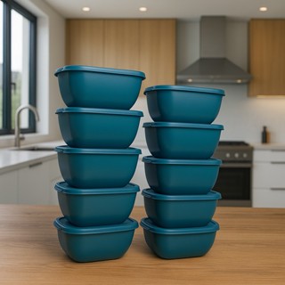 Kit com 10 Potes Plásticos Quadrados 500ml | Organização, Praticidade e Alta Qualidade para Cozinha em Oferta na Shopee