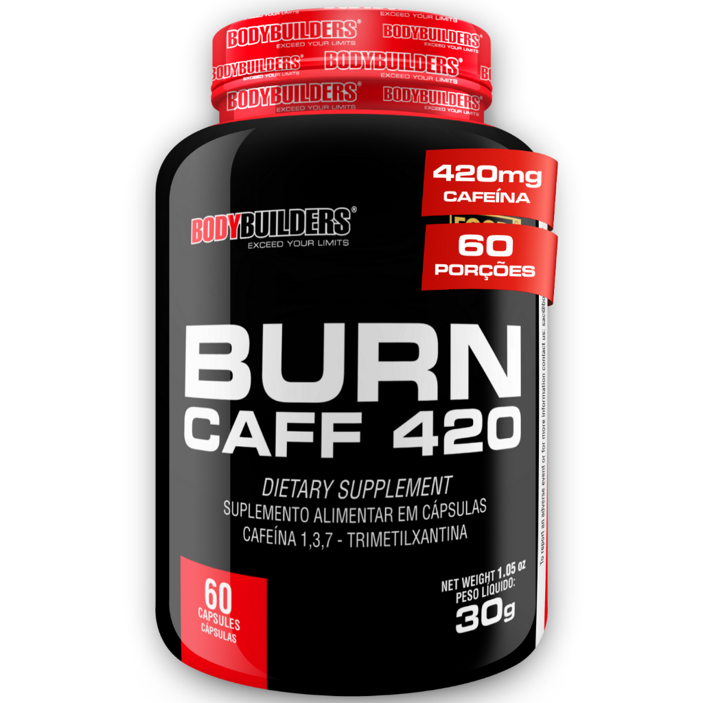 Burn Caff 420mg - Pote 60 Cápsulas - Mais energia e foco - Bodybuilders em Oferta na Shopee