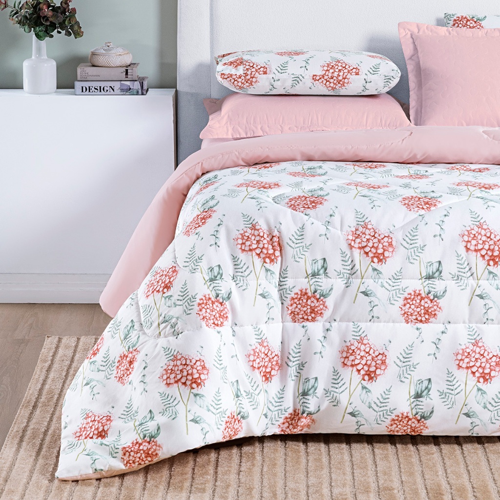 Edredom de Casal Estampado Cotton Select Percale 80% Algodão 200 Fios Dupla Face Cobertor Casal