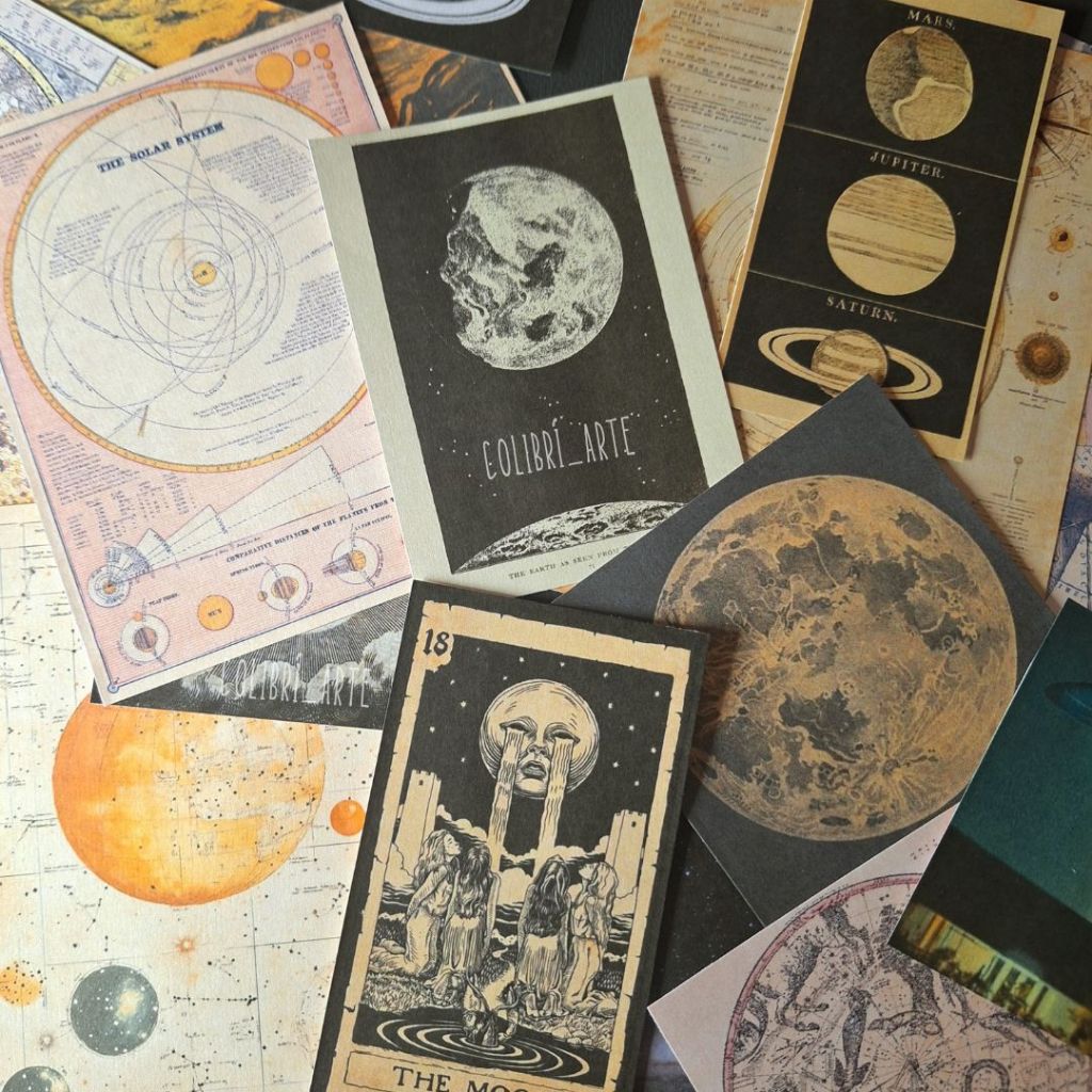 Vintage espaço para journal scrapbook bujo colagens