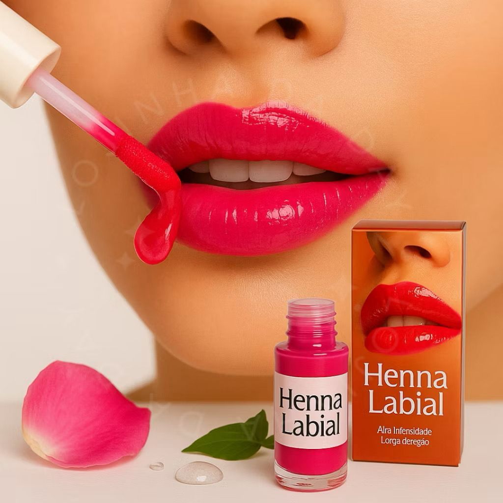 Kit Henna Labial Na cor Rosa e Vermelho Longa Duração Makiaj