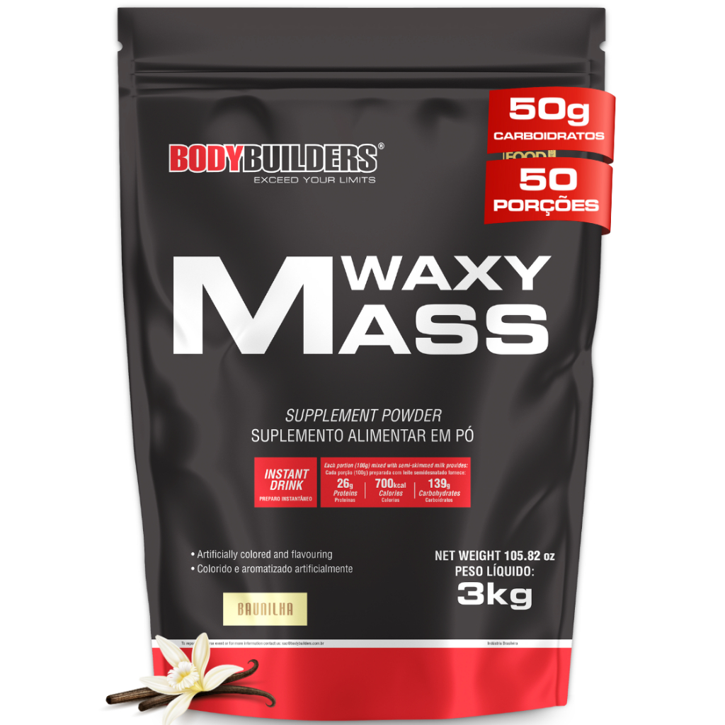 Hipercalórico Waxy Mass 3kg - Para Ganho De Massa - Bodybuilders