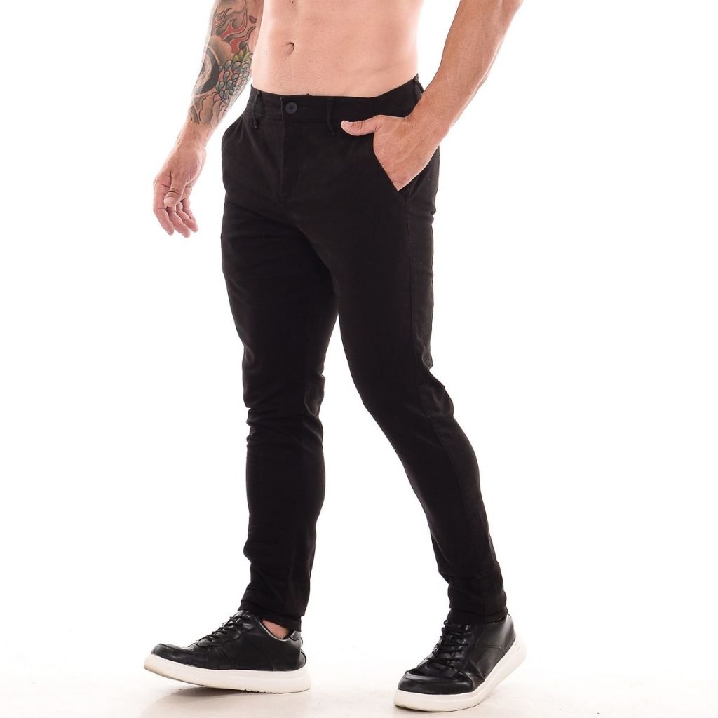 Calça Masculina Alfaiataria Bolso Faca Moda Casual Social