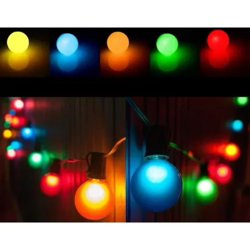 1unid Lampada Bolinha Colorida Led 1w 110V-220V Bocal E27 Vermelho/Azul/Amarelo/Verde