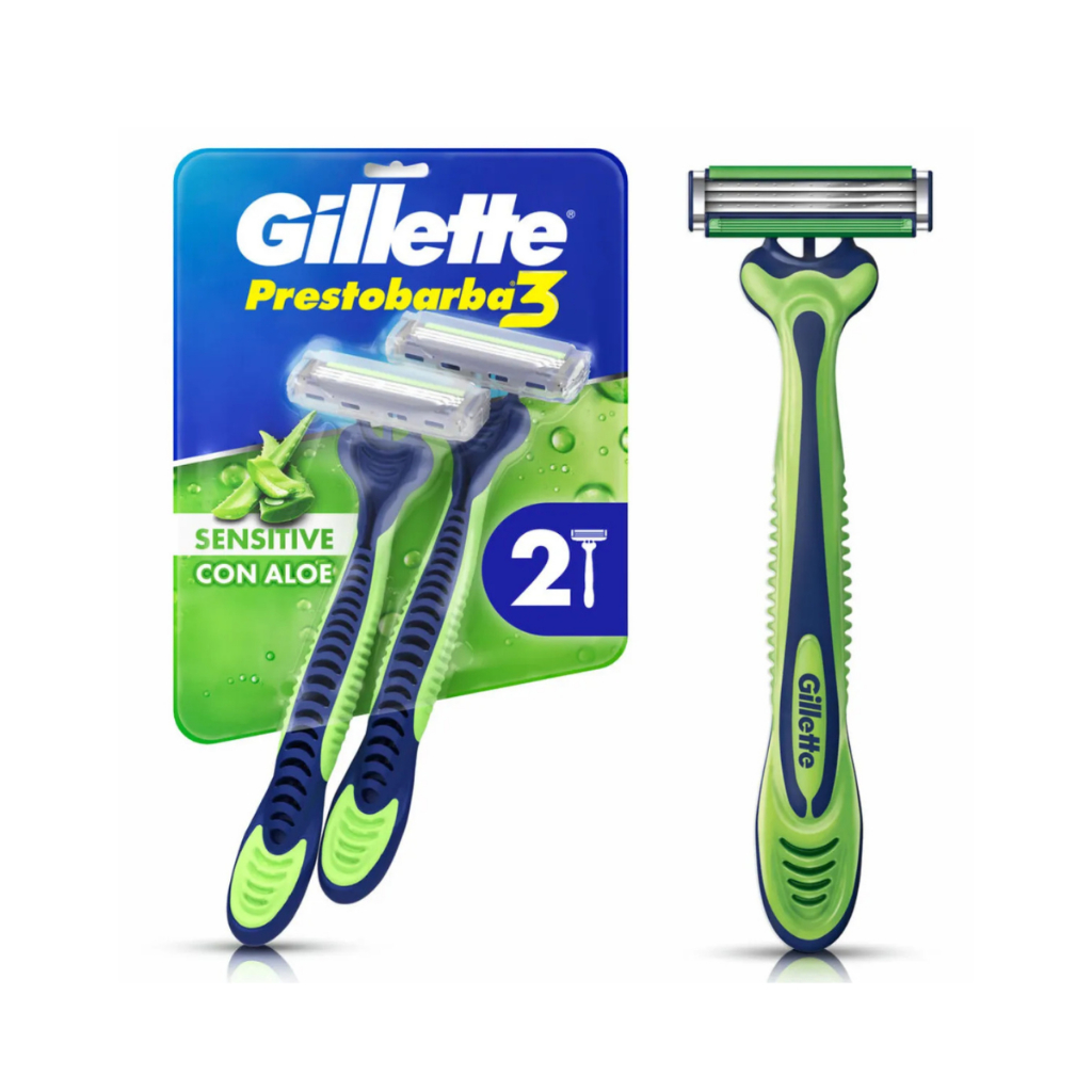 Aparelho de Barbear Gillette Prestobarba 3 Sensecare 2 Unidades em Oferta na Shopee