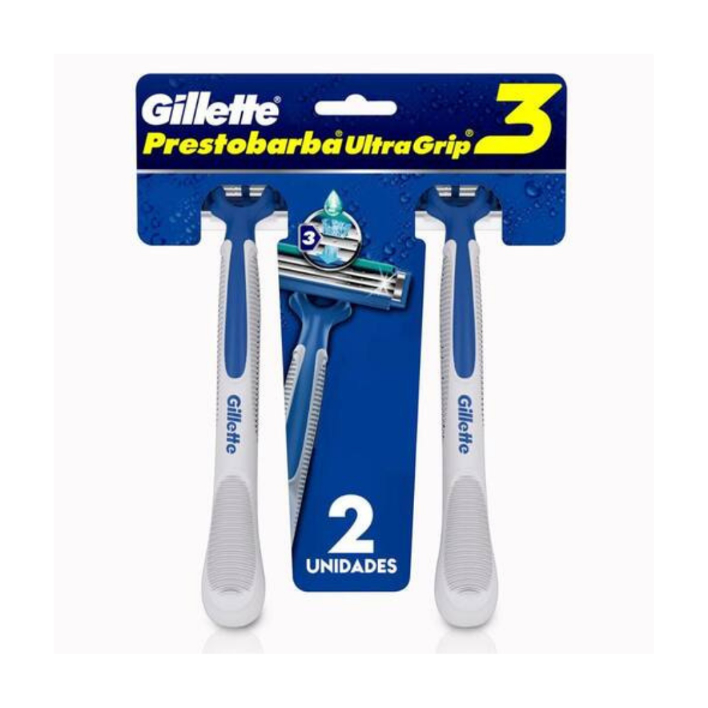 Barbeador Gillette Prestobarba Descartável Ultragrip3 - 2 Unidades em Oferta na Shopee