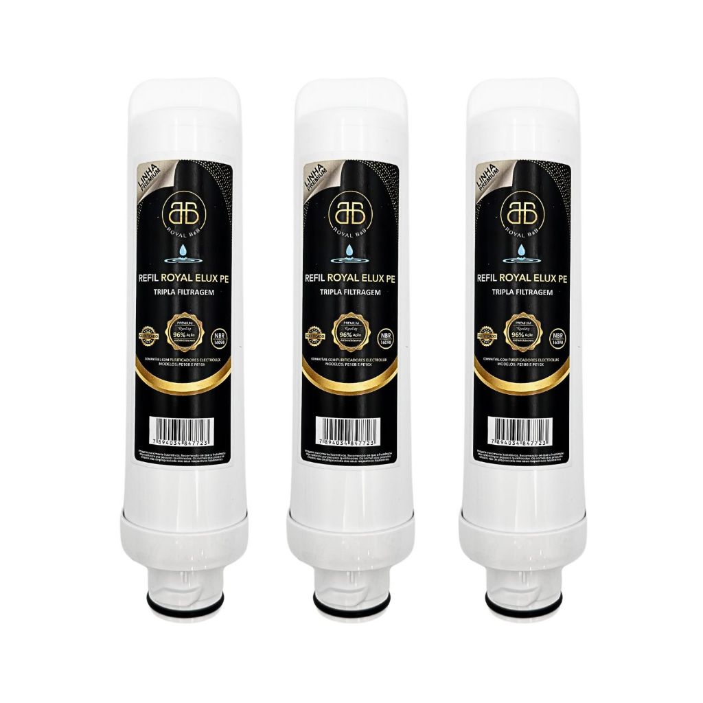 Kit 3 Refil Compatível Purifcador Água Electrolux Pe10 Pe10b