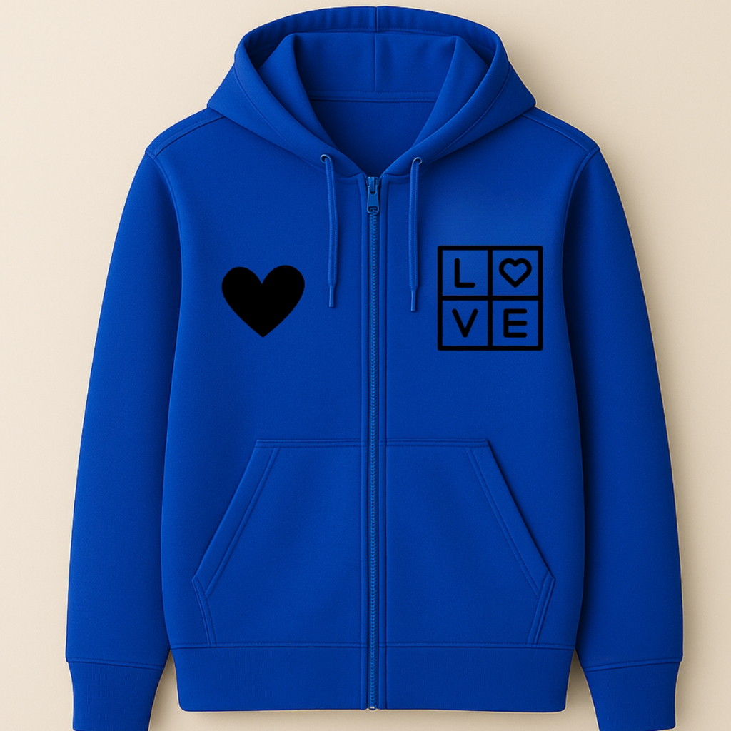 Moletom Ziper Estampado Algodão Love Coração Tendencia Conforto Inverno em Oferta na Shopee