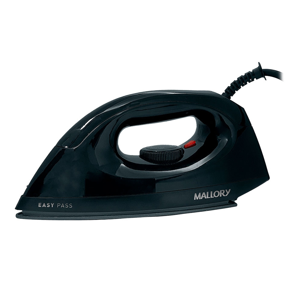 Ferro de Passar a Seco Mallory EASY PASS | 1250W, Base Antiaderente, Preto - Home Appliances