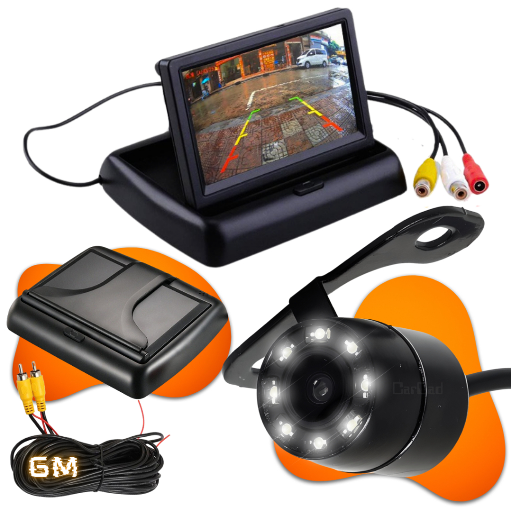 Câmera de ré visão noturna + Tela monitor retrátil 4.3 polegadas em Oferta na Shopee