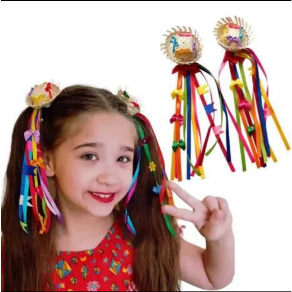 laços de cabelo com prisilhas de festa junina julina arraia em Oferta na Shopee