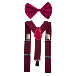 Kit Suspensório e Gravata Borboleta Cor Vinho Infantil Para Crianças Regulável Festa Formatura Casamento em Oferta na Shopee