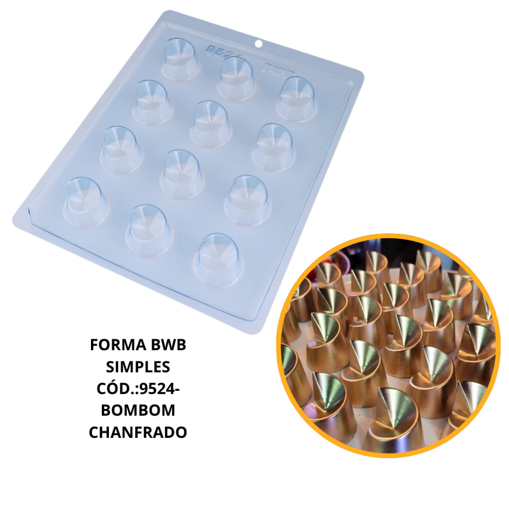 1~10 FORMA SIMPLES BOMBOM CHANFRADO CÓD.:9524 - (A2) EM ACETATO BWB PARA BOMBOM, DOCES DE CHOCOLATE E CONFEITARIA. em Oferta na Shopee