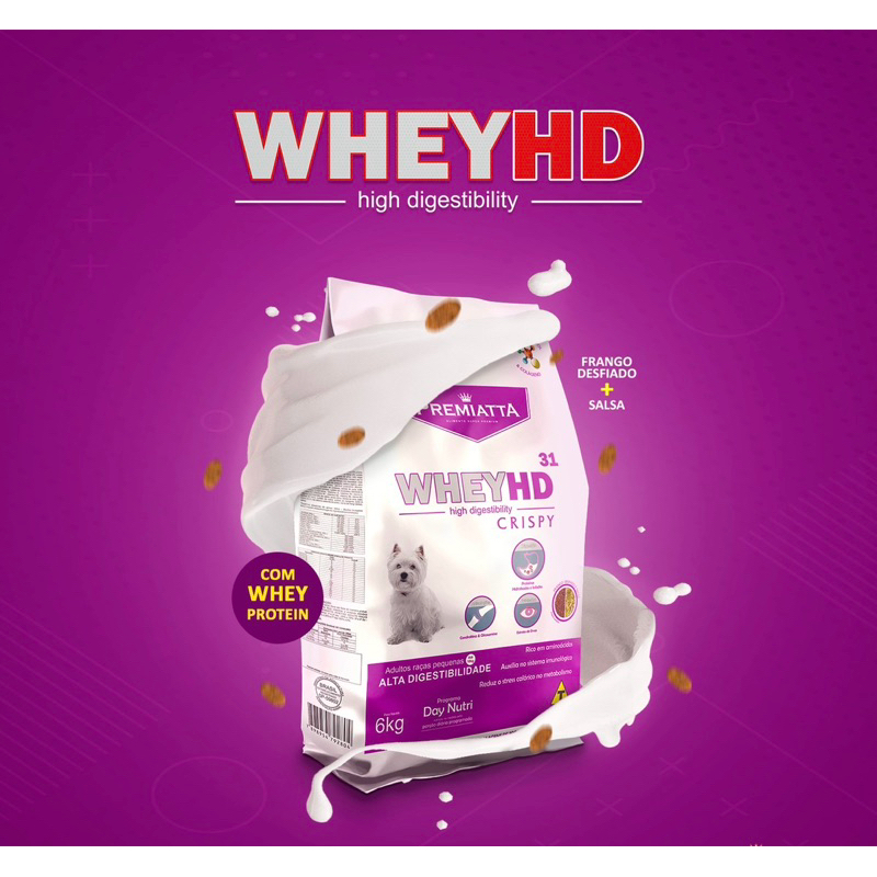 🐾 Ração Premiatta Whey HD Crispy 6kg – Nutrição Super Premium para Cães de Raças Pequenas 🐶🍗
