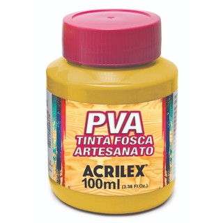 Tinta PVA Acrilex Amarelo Ouro 100ml - Tinta para Artesanato- Acrilex - Tinta para Madeira - Tinta para MDF -Tinta PVA