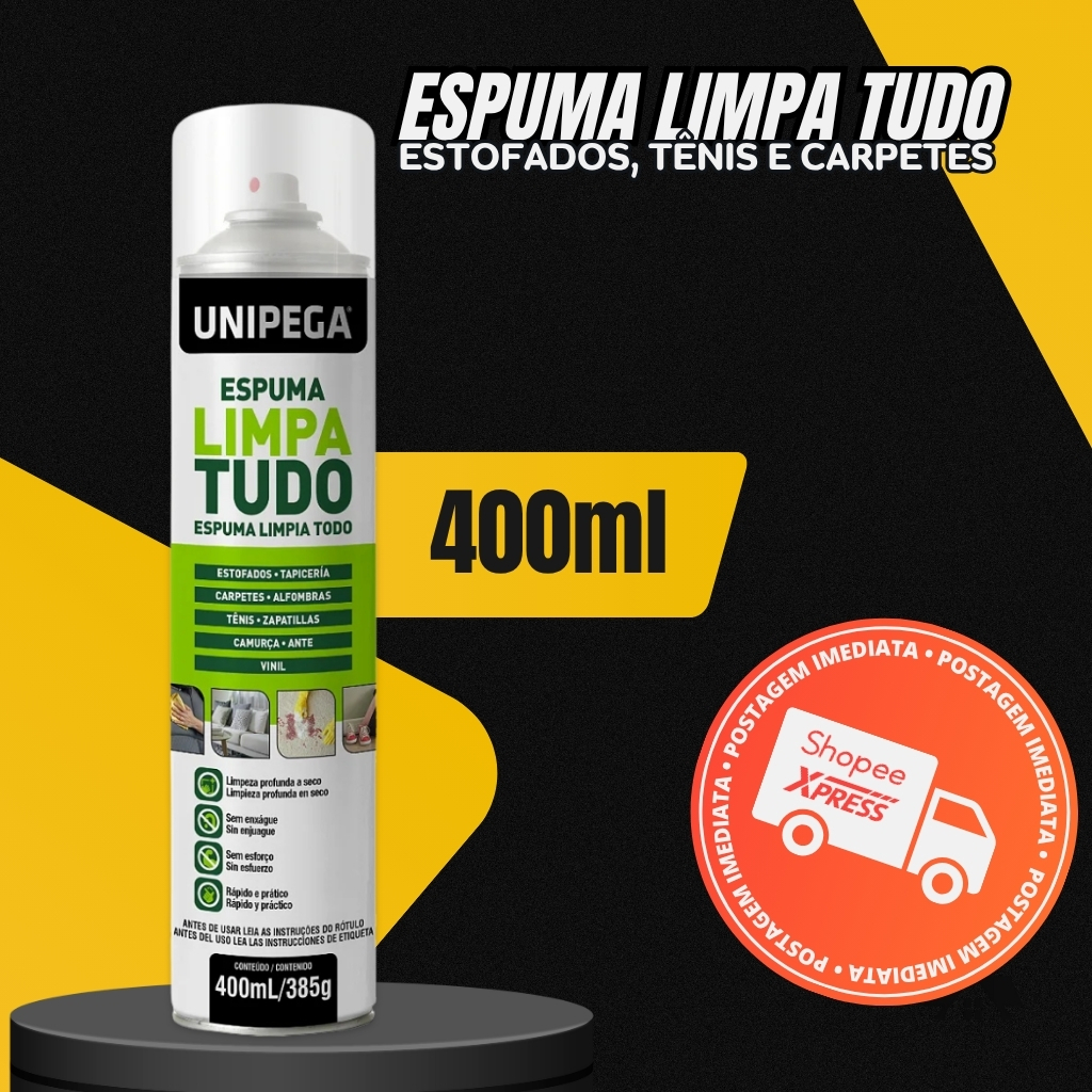 Espuma Mágica Limpa Tudo Tênis Estofados Air Fryer Sofa Paredes Desengordurante Piso 400ml Unipega em Oferta na Shopee
