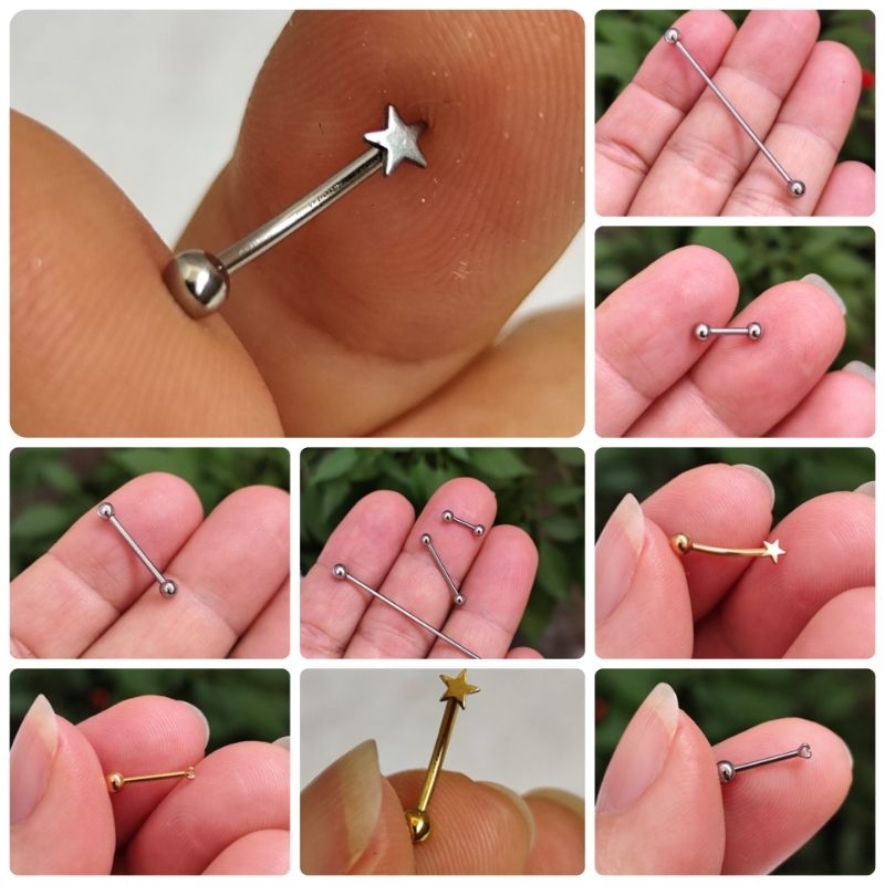 Piercing antialérgico para língua,nariz, umbigo,orelhas aço inoxidável.