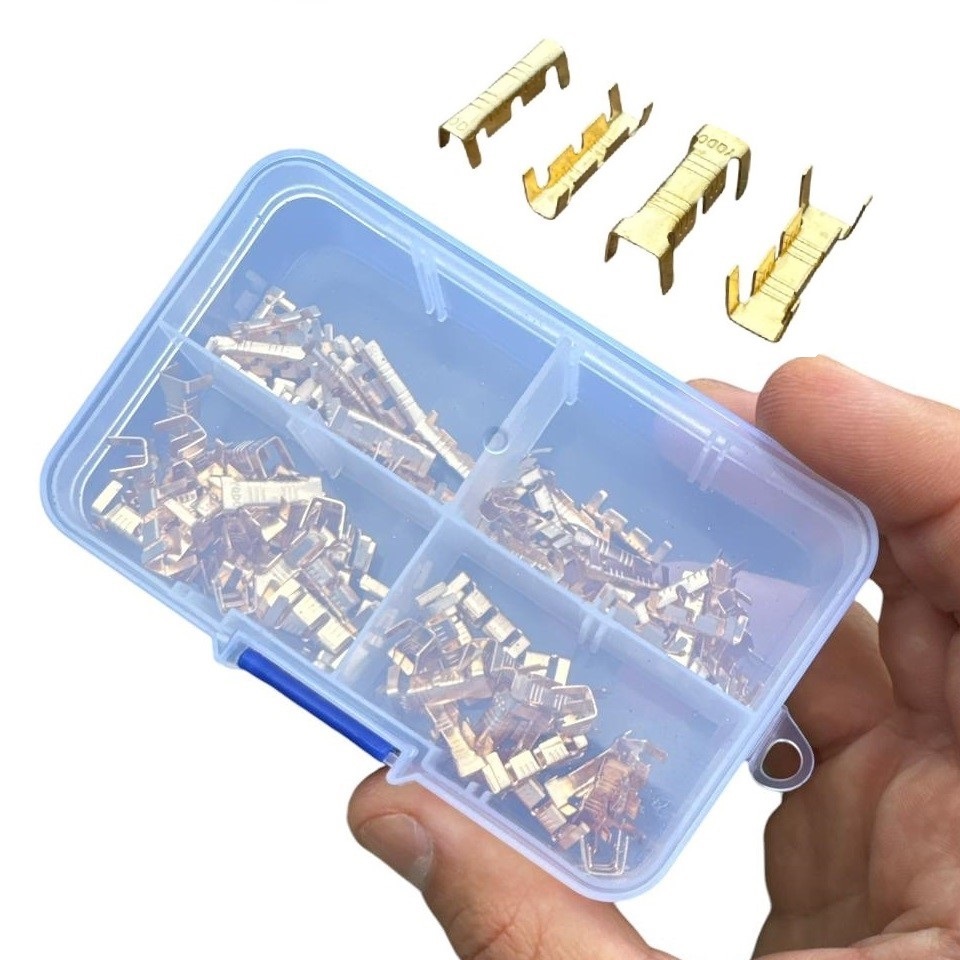 Kit 100 Terminal Luva Conector Emendar Fios De 0.3mm Até 4mm