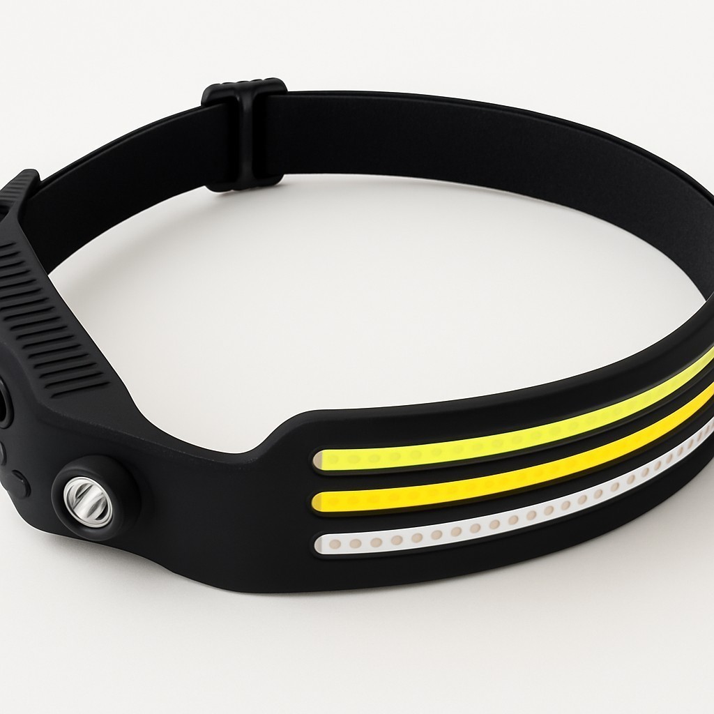 Lanterna de Cabeça LED com 3 Fitas Recarregável USB Tipo-C Lanterna LED 500 Lúmens