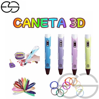 Caneta 3D Impressora Infantil Pintura Desenho 3D DIY Refil Filamento Plástico Seguro Para Crianças ES em Oferta na Shopee