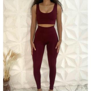 Conjunto Legging  Cintura alta e Top Academia sem bojo Suplex em Oferta na Shopee