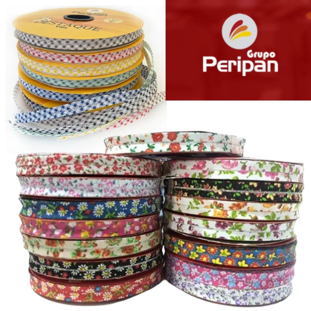 Viés Algodão Estreito Estampado 24mm Destaque-Peripan- Tijuca 20m