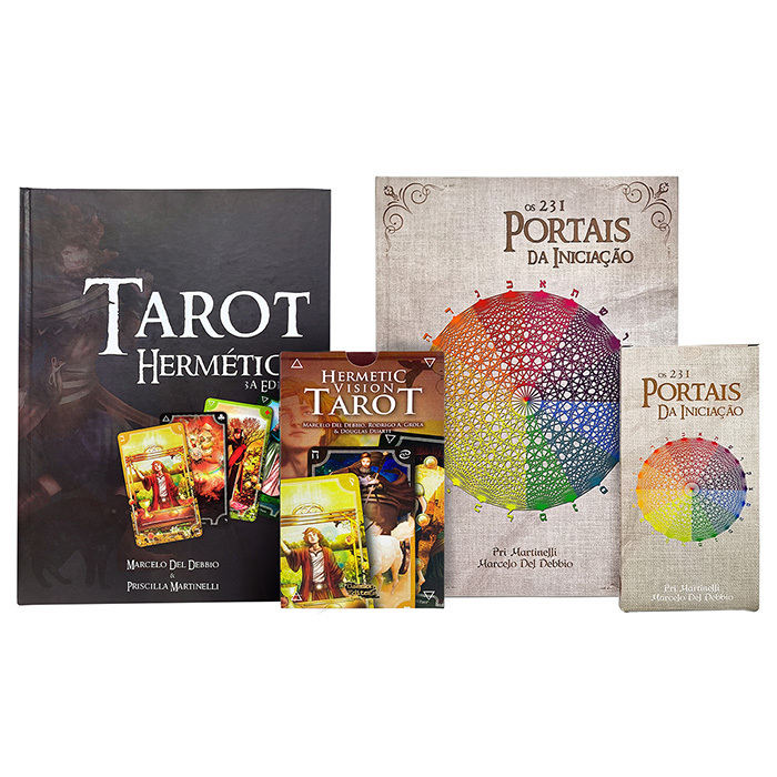 Livro Tarot Hermético + Livro Os 231 Portais Da Iniciação + Deck + Tarot Hermetic Vision