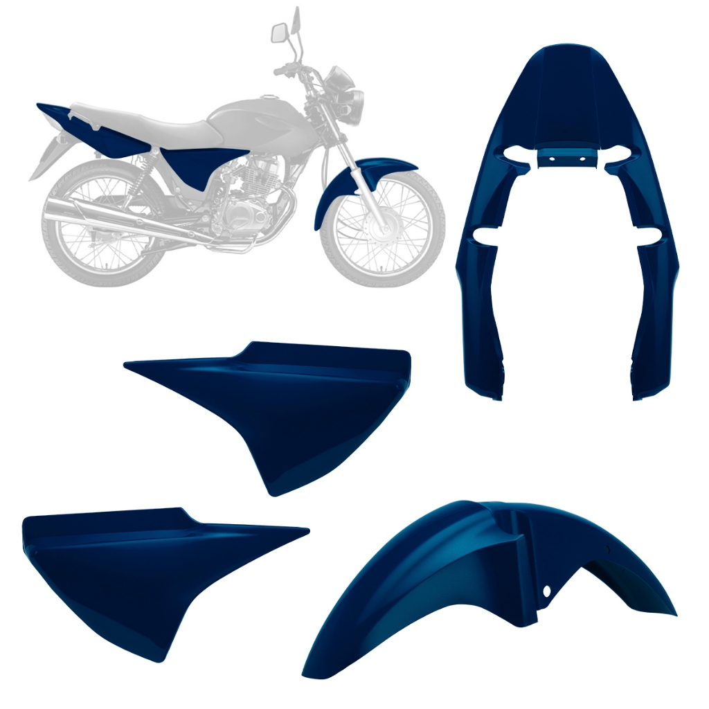 Kit Carenagem 3 Peças De Reposição Cromo Forte Para Moto Titan 150 2004 2005 2006 2007 2008 em Oferta na Shopee