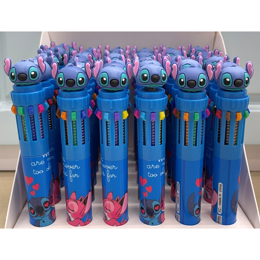 Kit de 4/8/12 Peças Caneta Esferográfica Stitch 10 Cores Material Escolar 2025 Novo Modelo em Oferta na Shopee