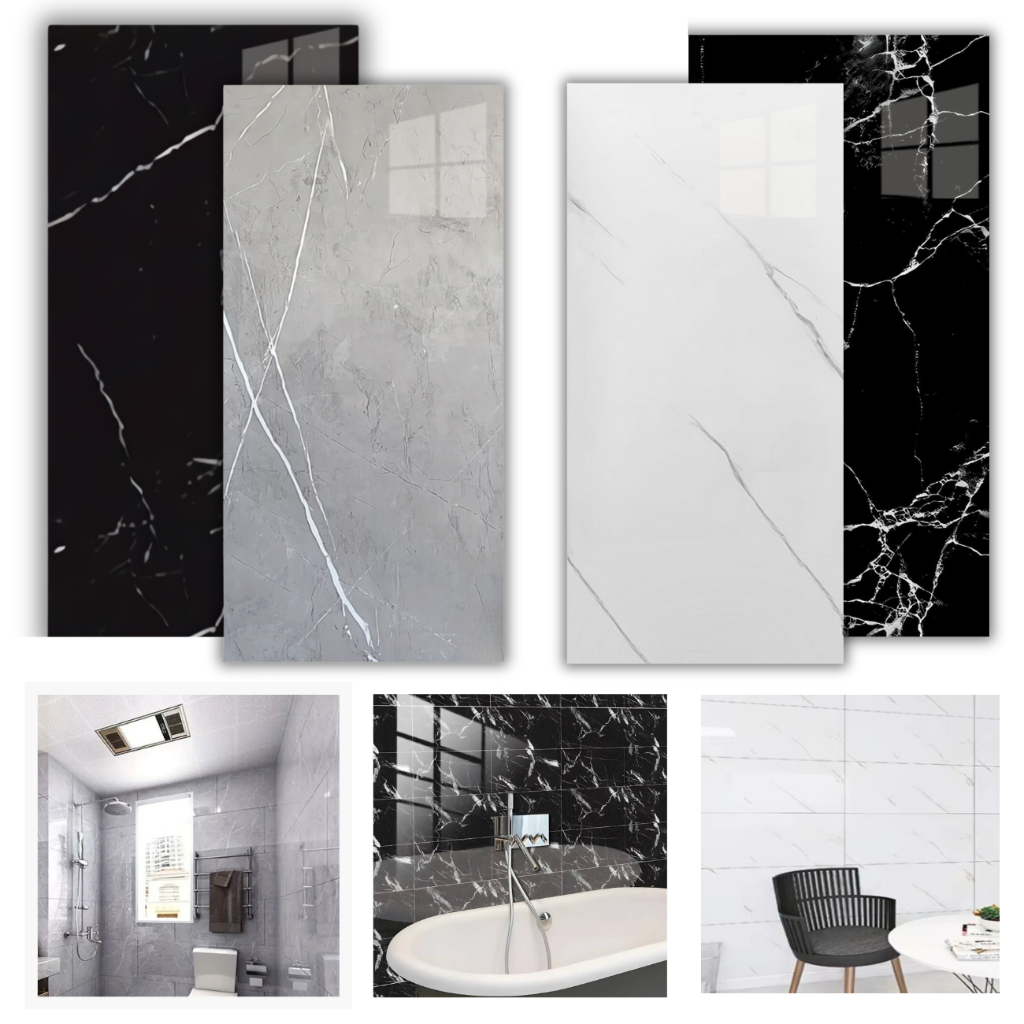 Placas Adesiva Mármore 3D Revestimento Autocolante Decoração Quarto Sala Banheiro Lavável