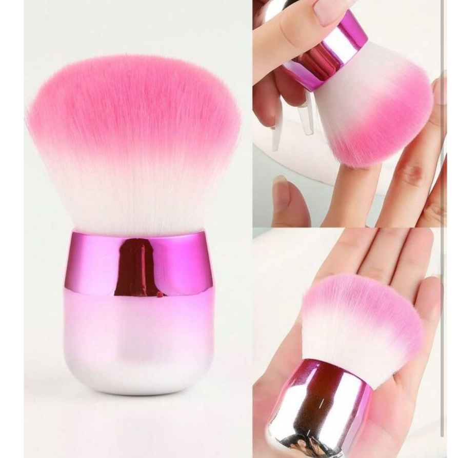 Pincel Kabuki Espanador De Unhas & Maquiagem Pink em Oferta na Shopee