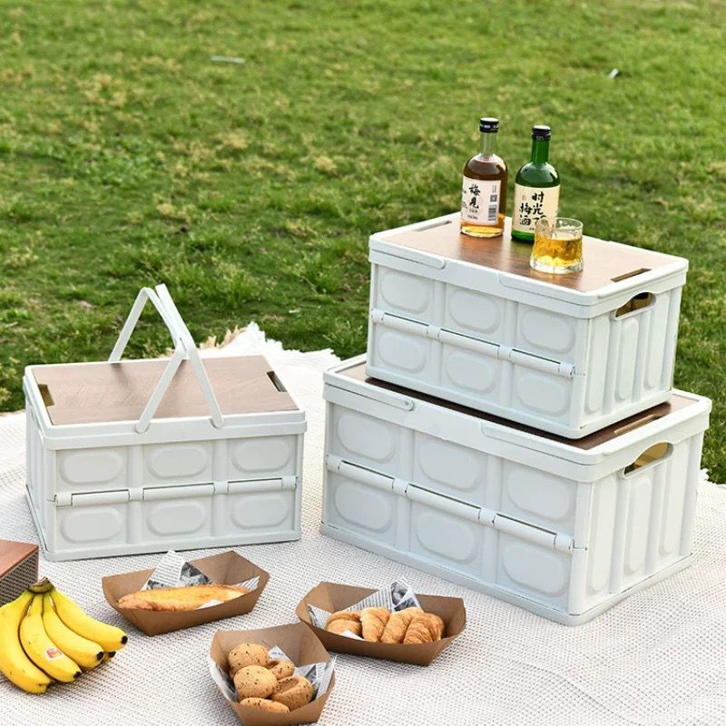 Caixa De Armazenamento Dobrável E Portátil Com Alça Para Acampamento Multiuso em Oferta na Shopee