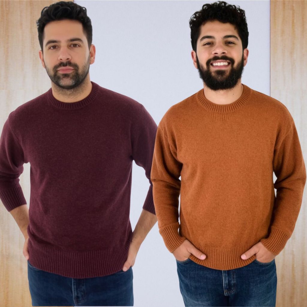 Blusa de Frio Masculina Sueter Trico Manga Longa Camisa Cacharrel Plus Size blusa de lã Premium