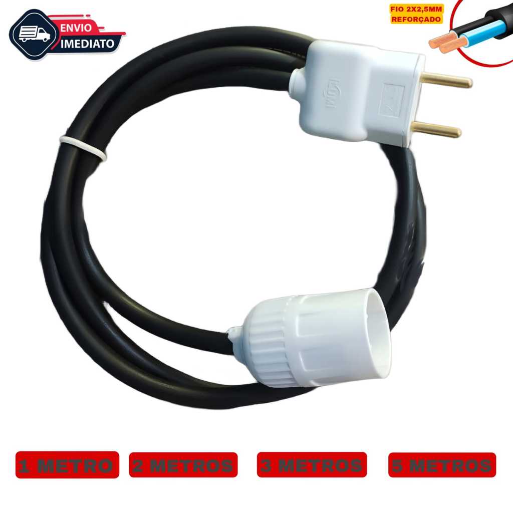 Extensão Bocal Soquete Reforçado Para Lâmpadas E27 Cabo Pp2,2,5mm bivolt 110v 220v em Oferta na Shopee