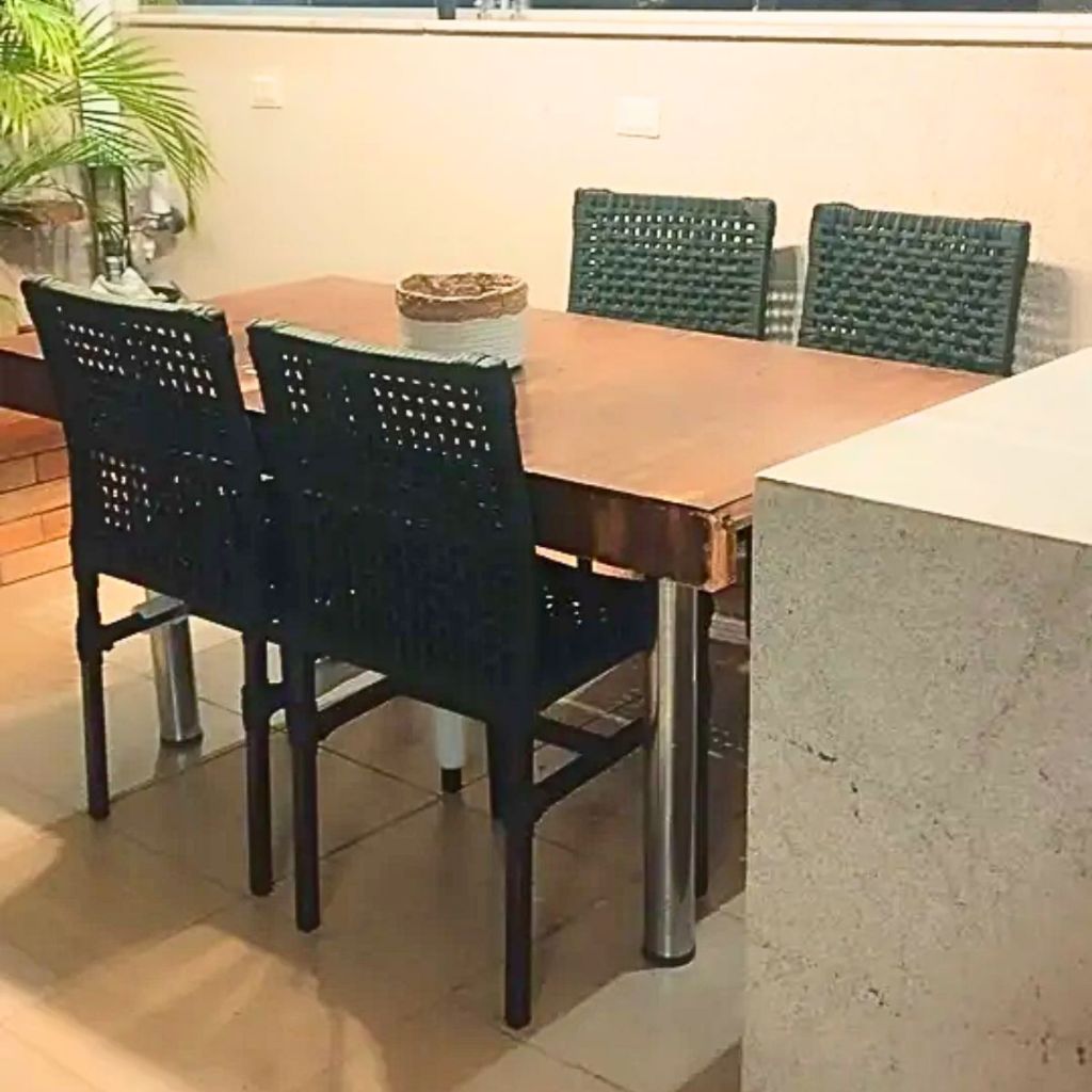Kit 2 Cadeira Alumínio Suécia para Mesa de Jantar Cascata Área Gourmet  Churrasqueira Corda Náutica