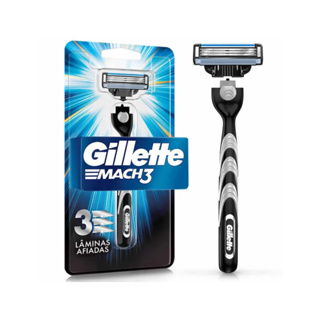 Aparelho de Barbear Gillette Mach3 + 1 Carga em Oferta na Shopee