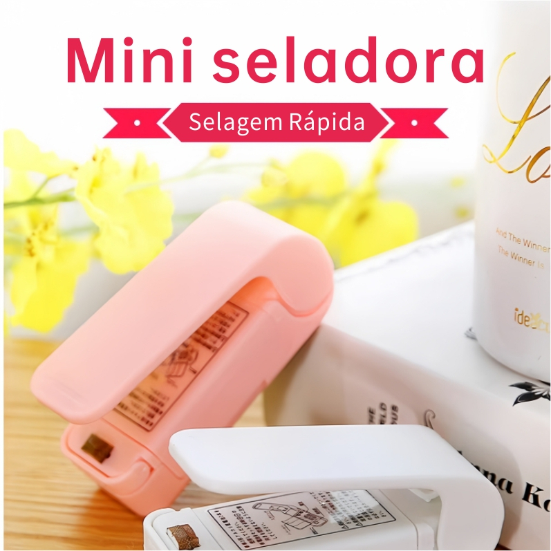 Mini Seladora de embalagens - Selagem Rápida | Ideal para Alimentos, Embalagens e Mais!