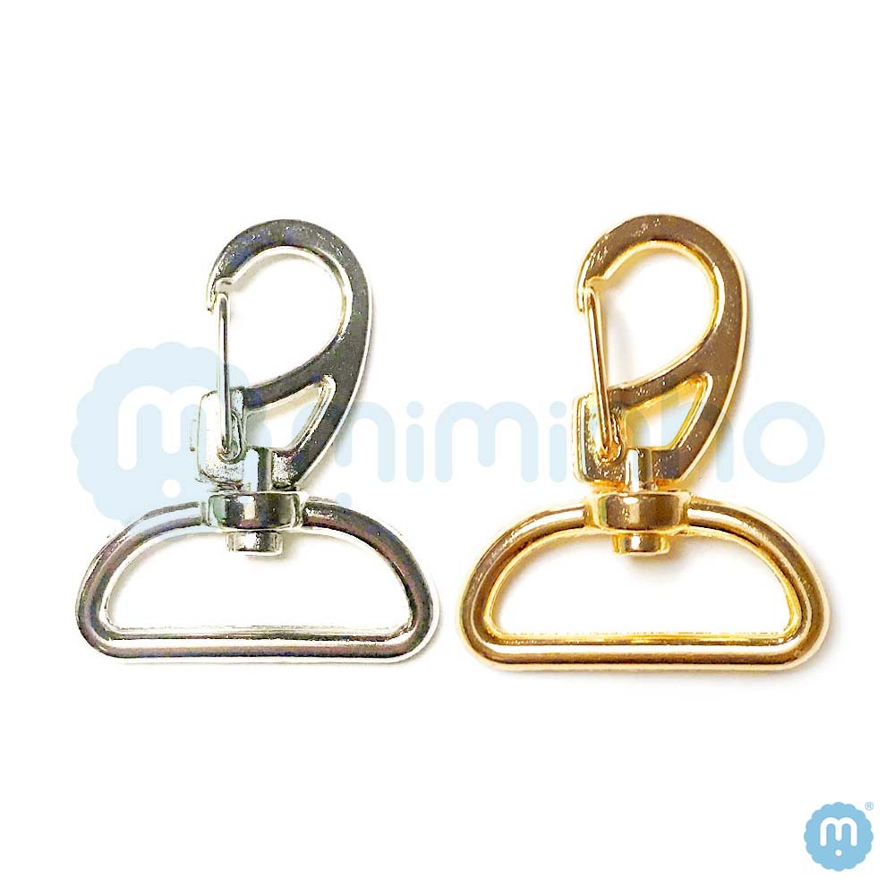 Mosquetão Bolsa 3cm -  Metal - PACOTES COM 5 e 10 PÇS  - Niquelado e Latonado (dourado) em Oferta na Shopee