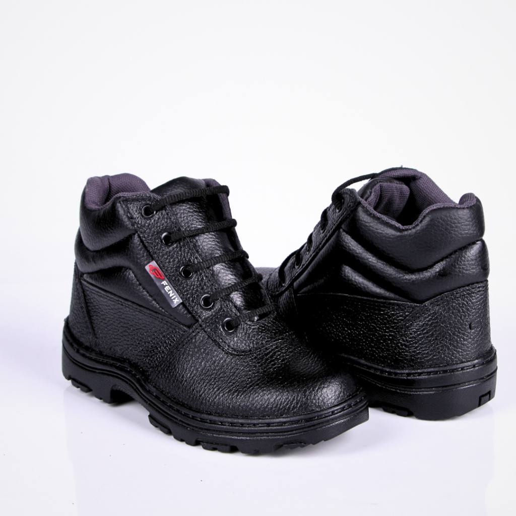 Calçado de Segurança Com CA - Bota Preta De Amarração com Biqueira de PVC Barata em Oferta na Shopee