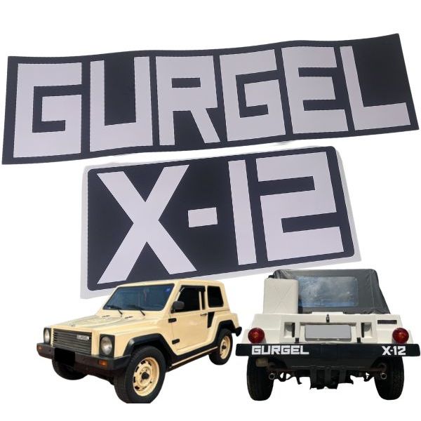 ADESIVOS GURGEL X-12 / PAR DE ADESIVOS PARA-CHOQUE TRASEIRO / GURGEL X12 TR