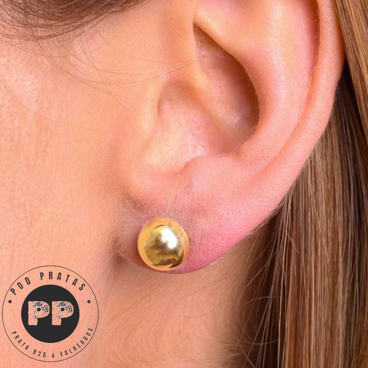 Brinco Bolinha Banhada ( Ouro18K )
