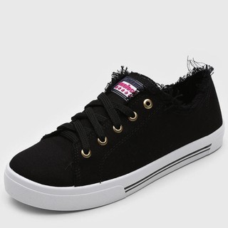 Tenis Moleca Lona Casual Versatil Original Feminino + Cores Desfiado